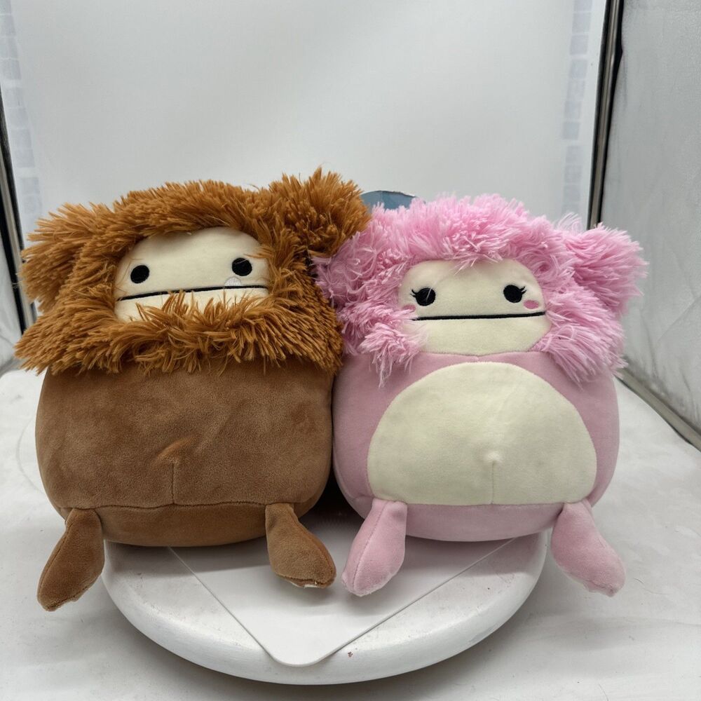 2022 Kellytoy Squishmallow Brina & Benny Duo Bigfoot 8 “ Brown & Pink Plus NWT